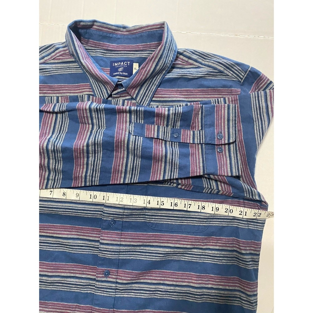 United By Blue Impact Collection Mens XL Striped Long Sleeve Button Down‎ Shirt - Picture 5 of 7